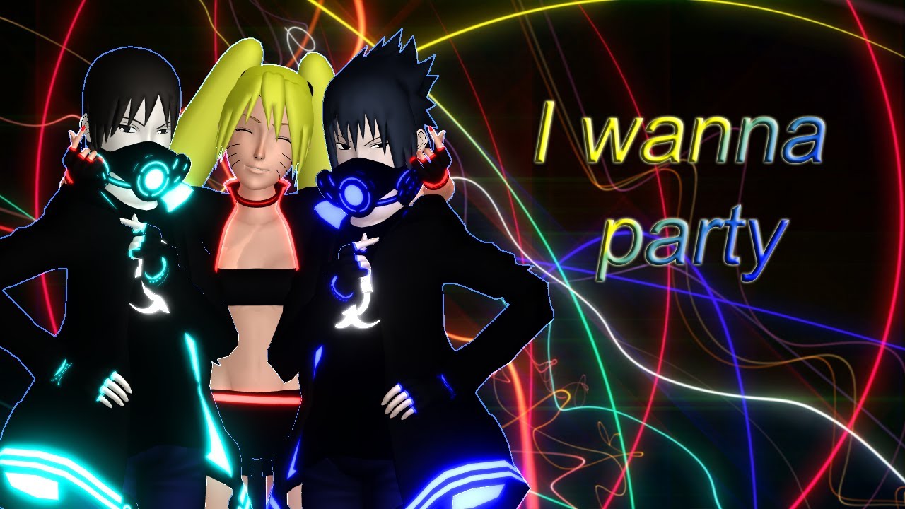 [MMD Naruto] Sai, Sasuke, Naruko - I wanna party (Motion DL)