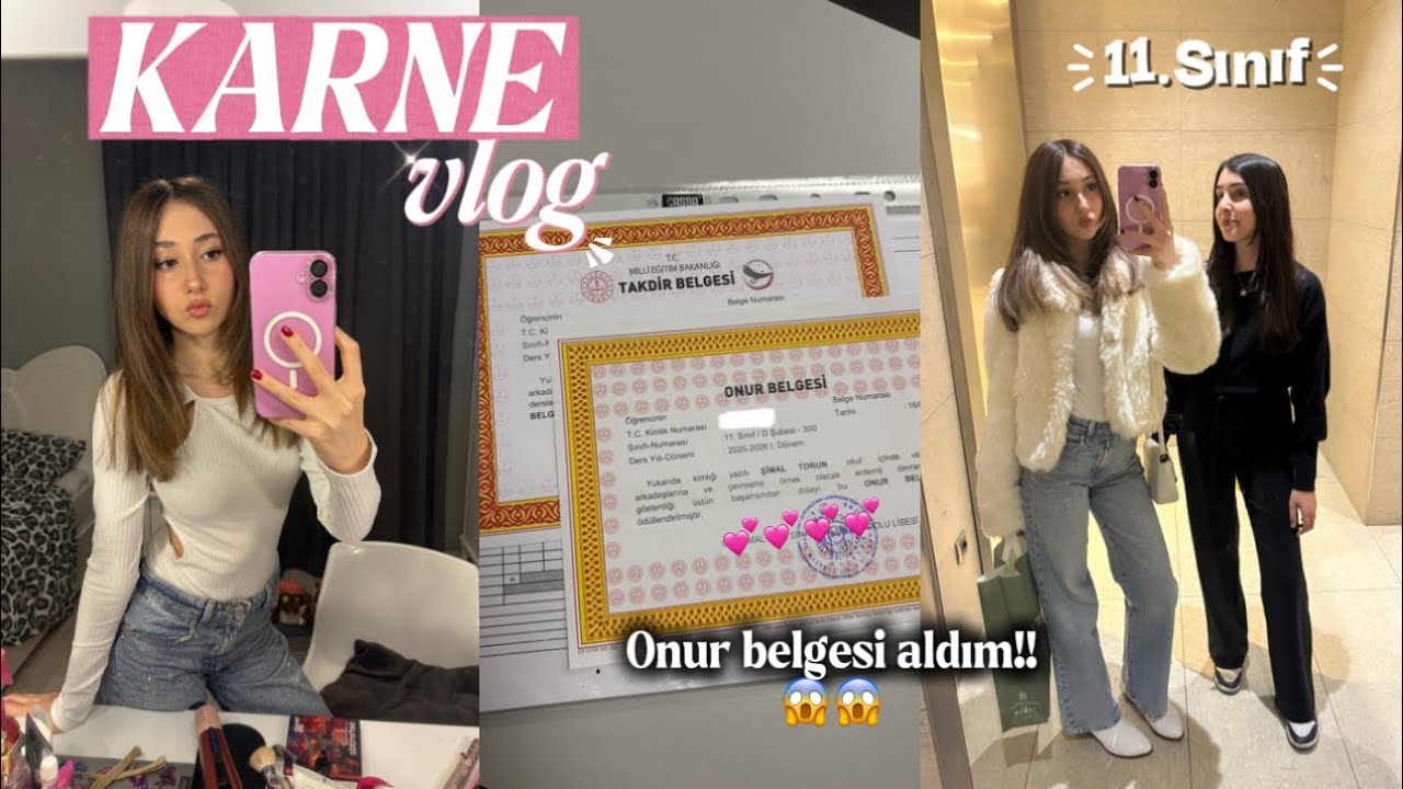 KARNE GÜNÜ VLOG | Onur belgesi aldım🥳| benimle hazırlanın| 11.sınıf ~ Simaliskoo