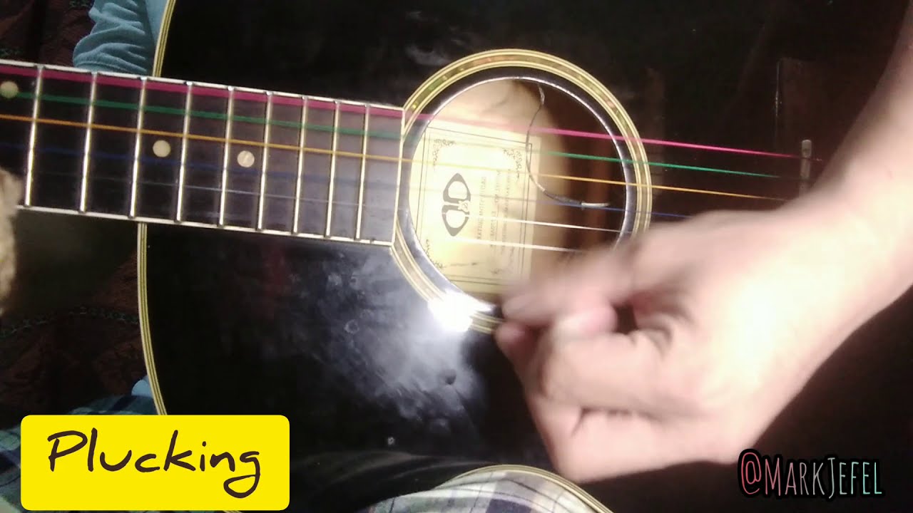 Colored guitar strings (how it sounds) | Strumming / Plucking