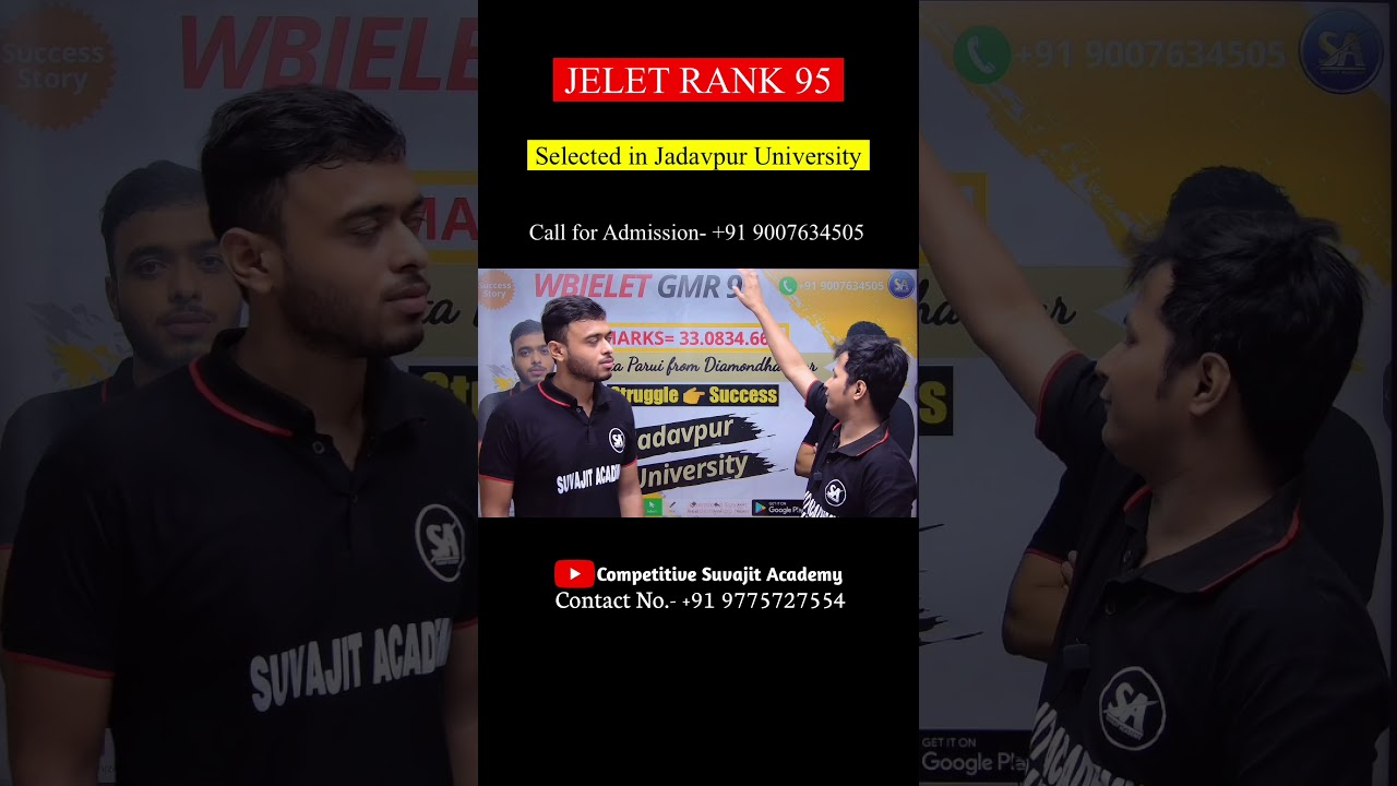 Company Job + Jelet Study Struggle to Success Rank 95 | Jadavpur University | Pradipta from 24pgs(S)