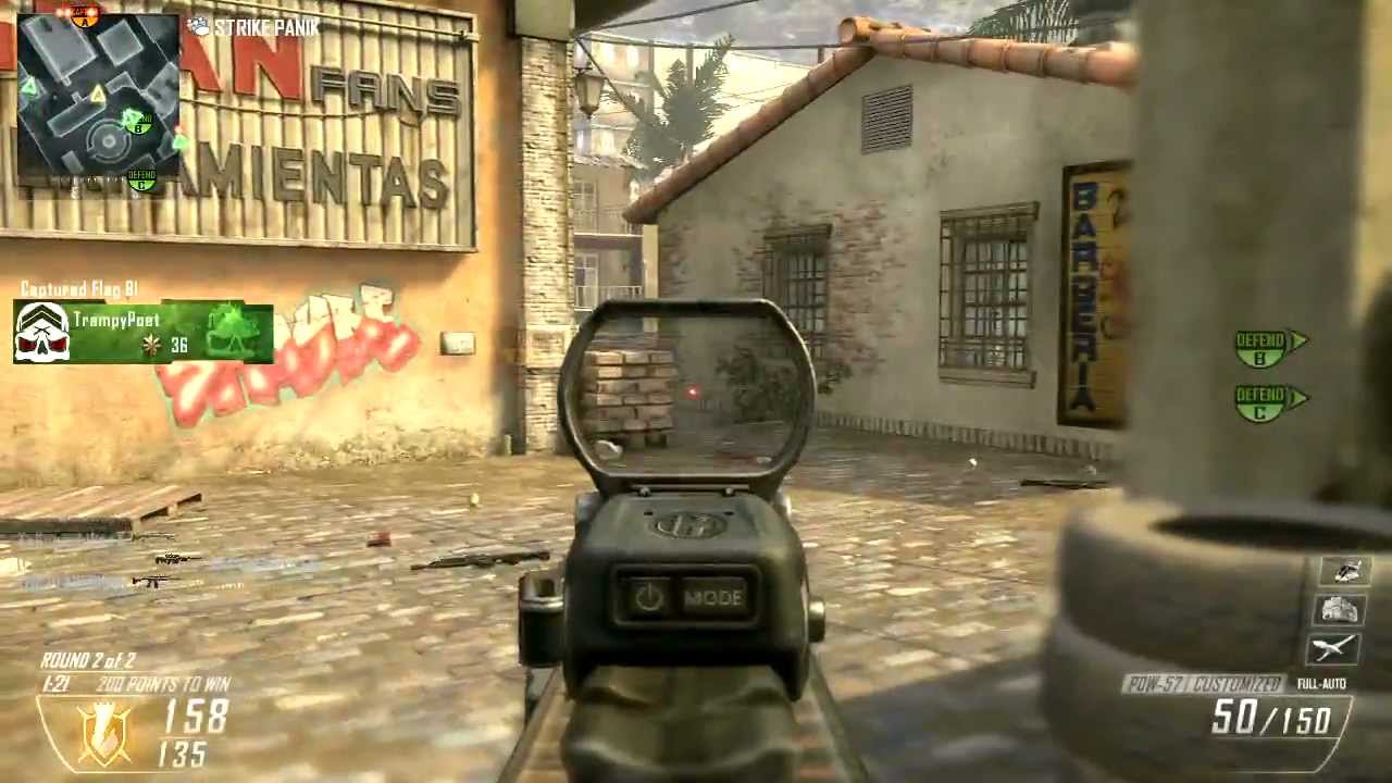 Call Of Duty Black Ops 2 Multiplayer Gameplay Xbox 360 - Domination on Slums -