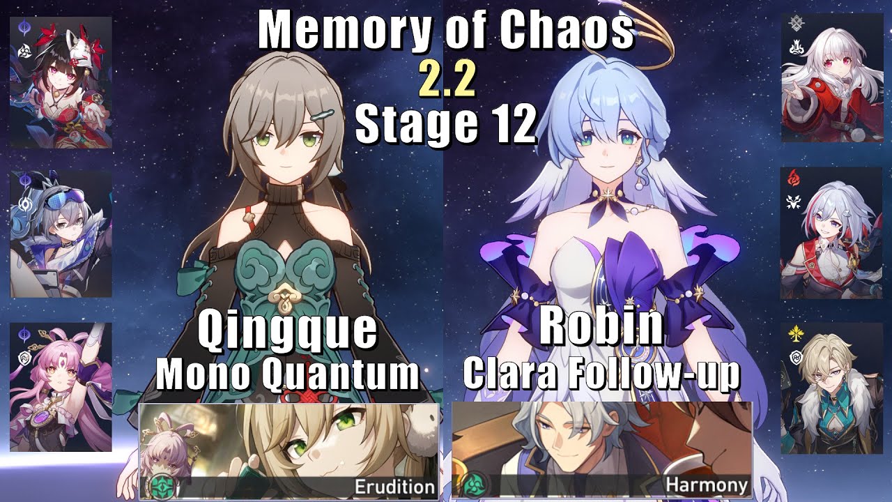 E6 Qingque Mono Quantum & E0 Robin Clara FuA | Memory of Chaos 12 2.2 | 3 Stars | Honkai: Star Rail