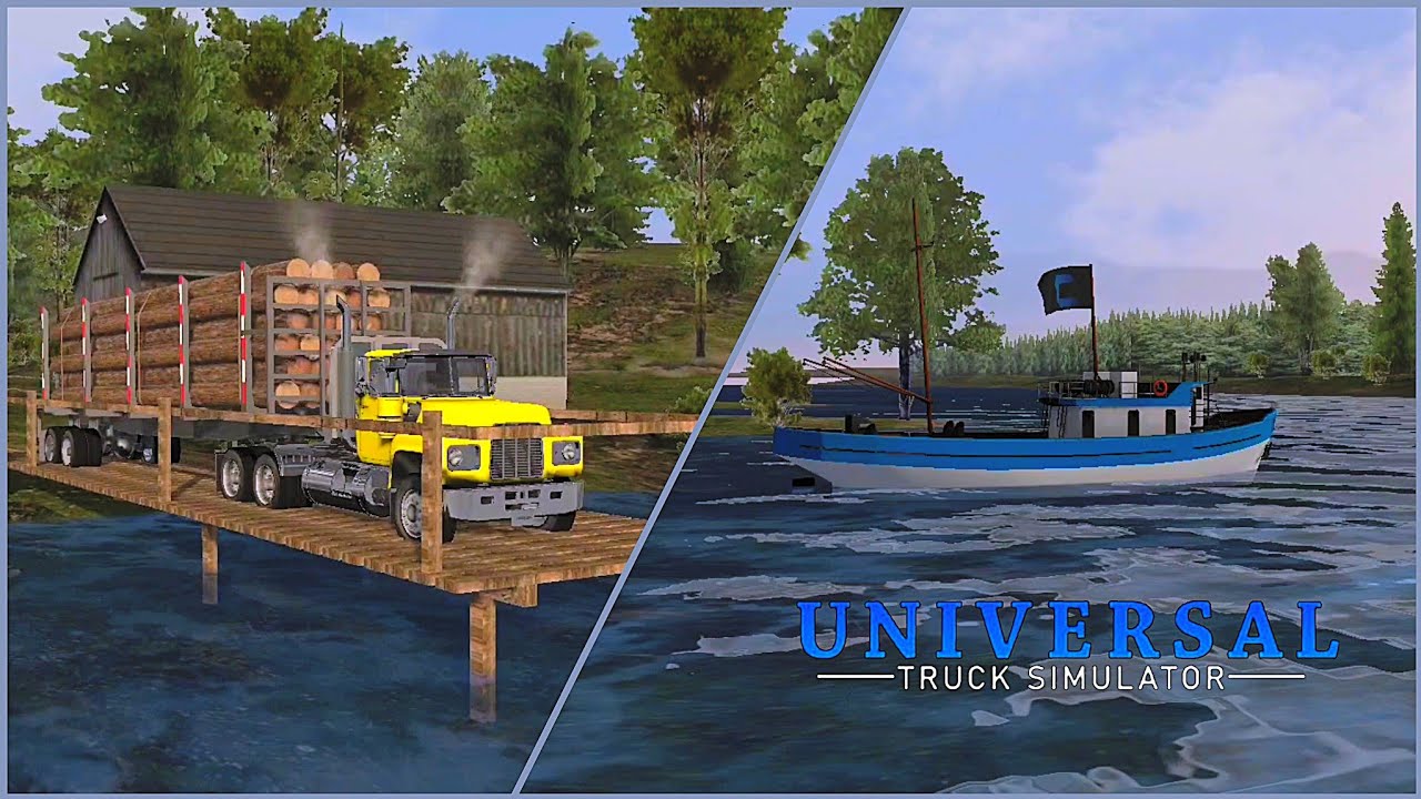 🚛Edersberg to Rosenheim || Logs Cargo || Universal Truck Simulator || HD Gameplay