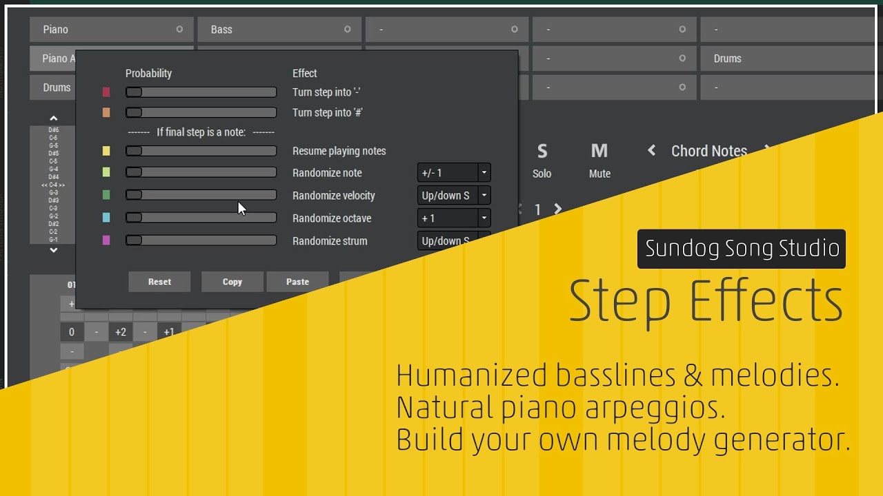 How to write generative melodies and basslines with Sundog Song Studio