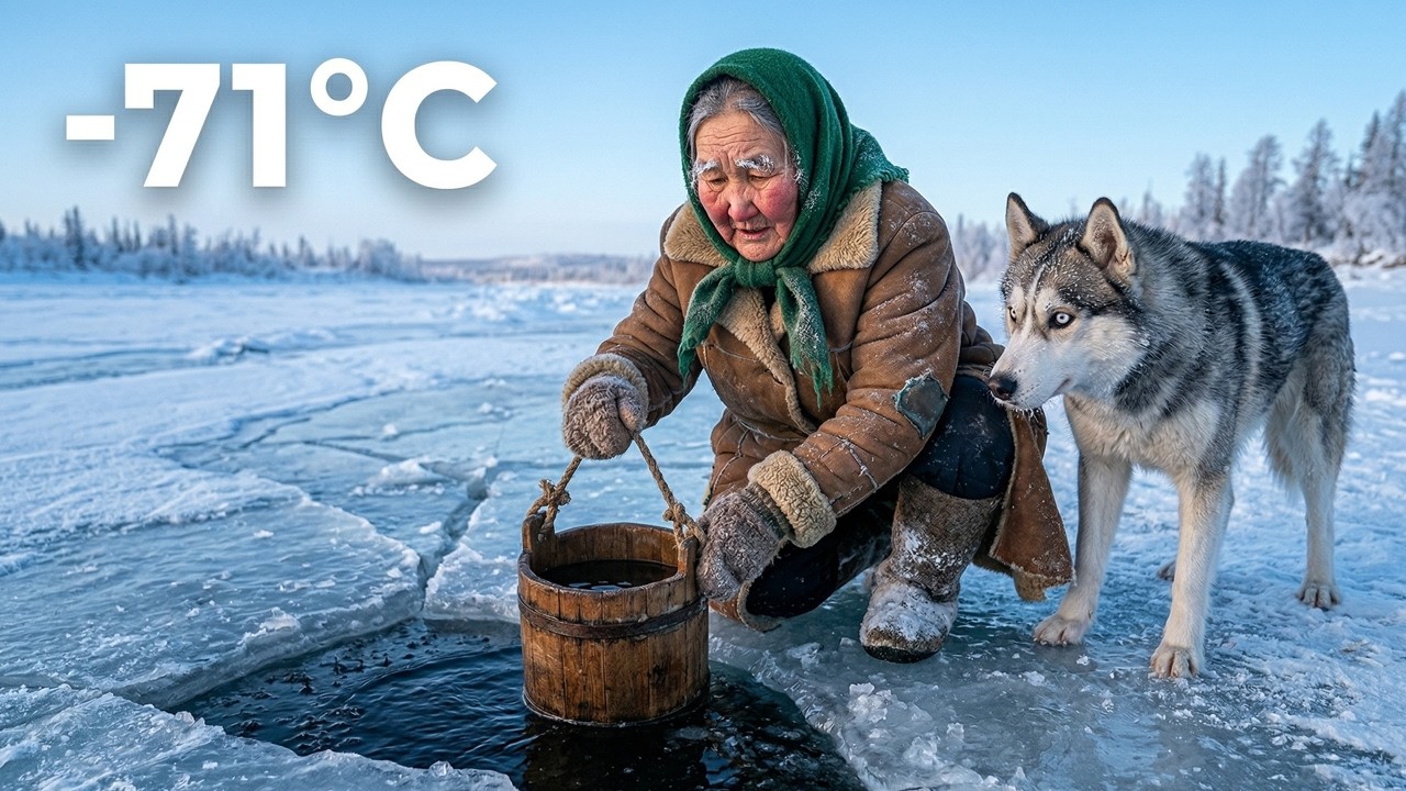 Siberia –71°C Survival Story ❄️ 90-Year-Old Grandma Brings Water Home Under Her Husky’s Protection