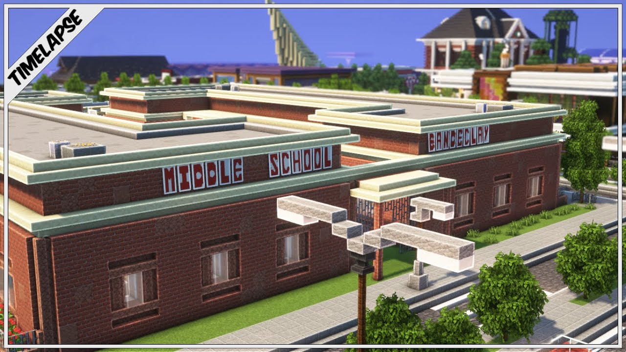 I built a 📚 school in Minecraft | Building A City | Ep. 03|