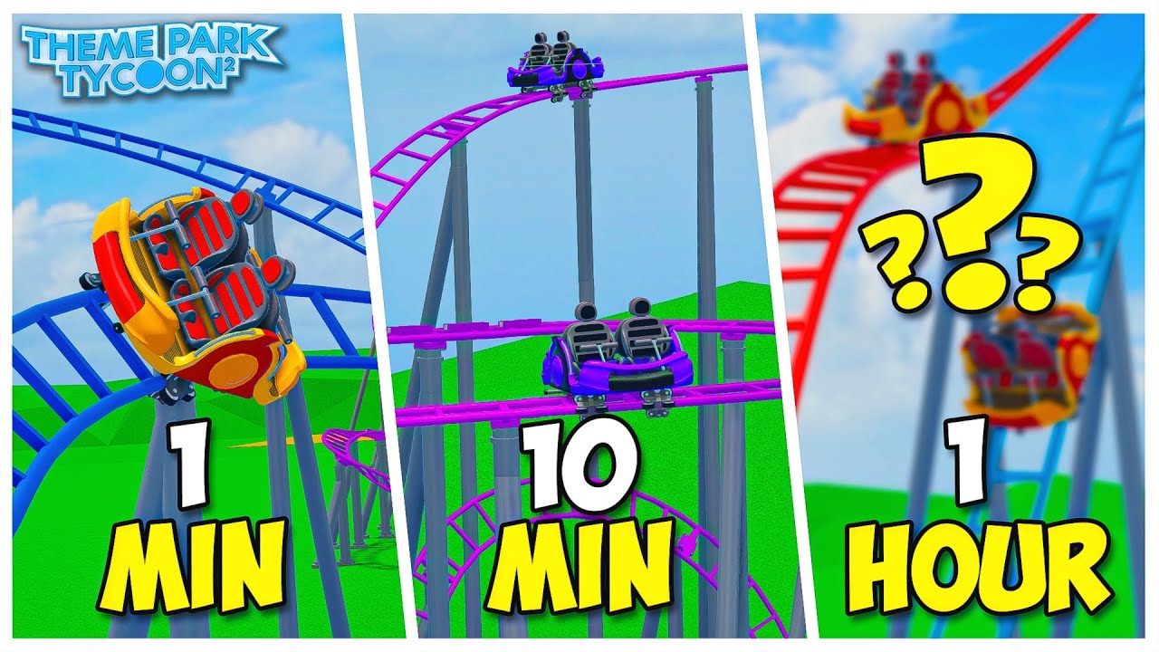 Building The SPINNING COASTER in 1 MINUTE, 10 MINUTES, 1 HOUR