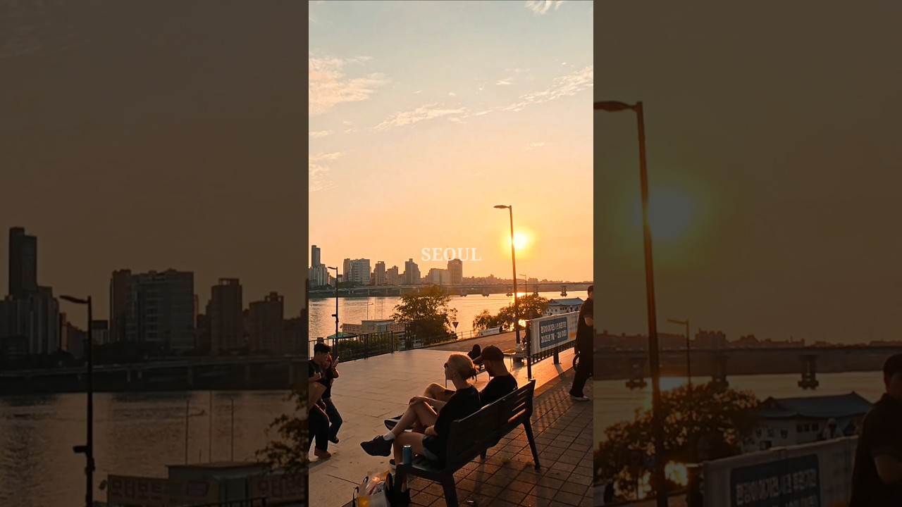 K-Pop Demon Hunters Spot, Seoul Sunset, Ttukseom Hangang Park Walking Tour 서울의 노을, 뚝섬 한강공원 산책