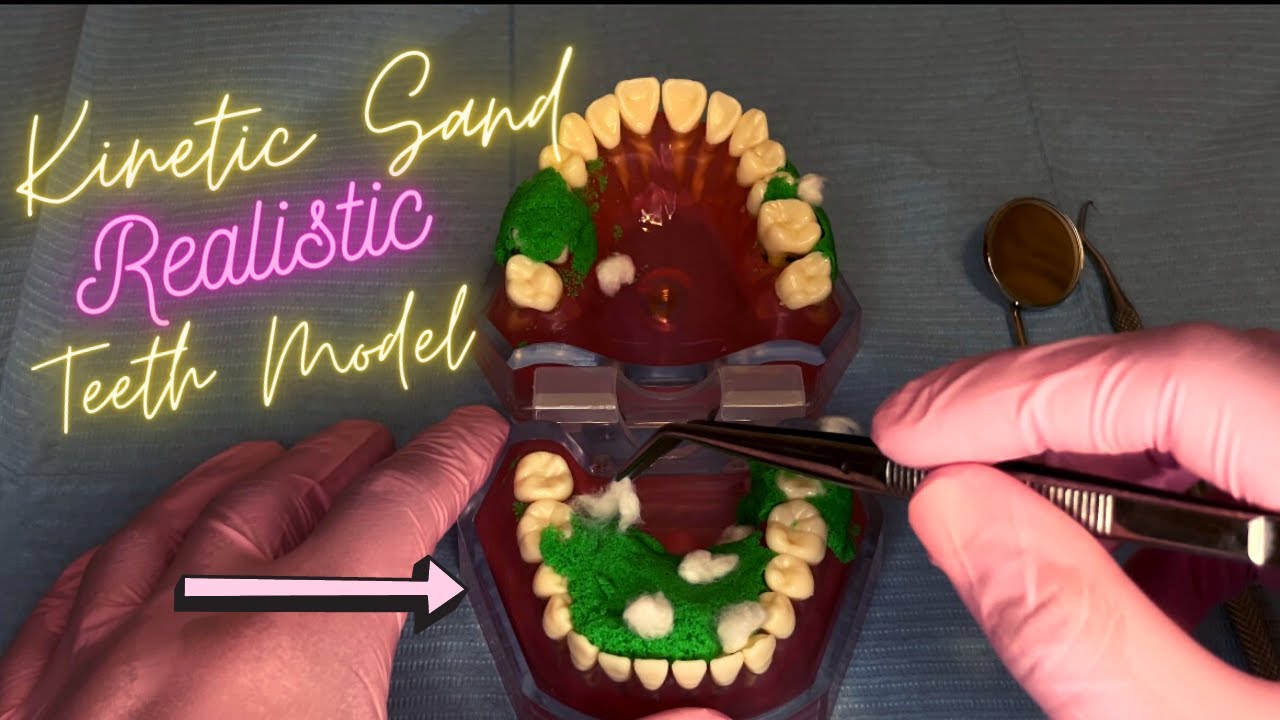 ASMR | Realistic Teeth Kinetic Sand Teeth Cleaning + Fills (relaxing)