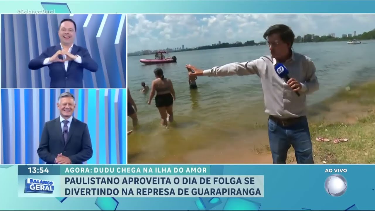 Dudu Camargo visita represa de Guarapiranga, a ‘ilha do amor’ na zona sul de SP