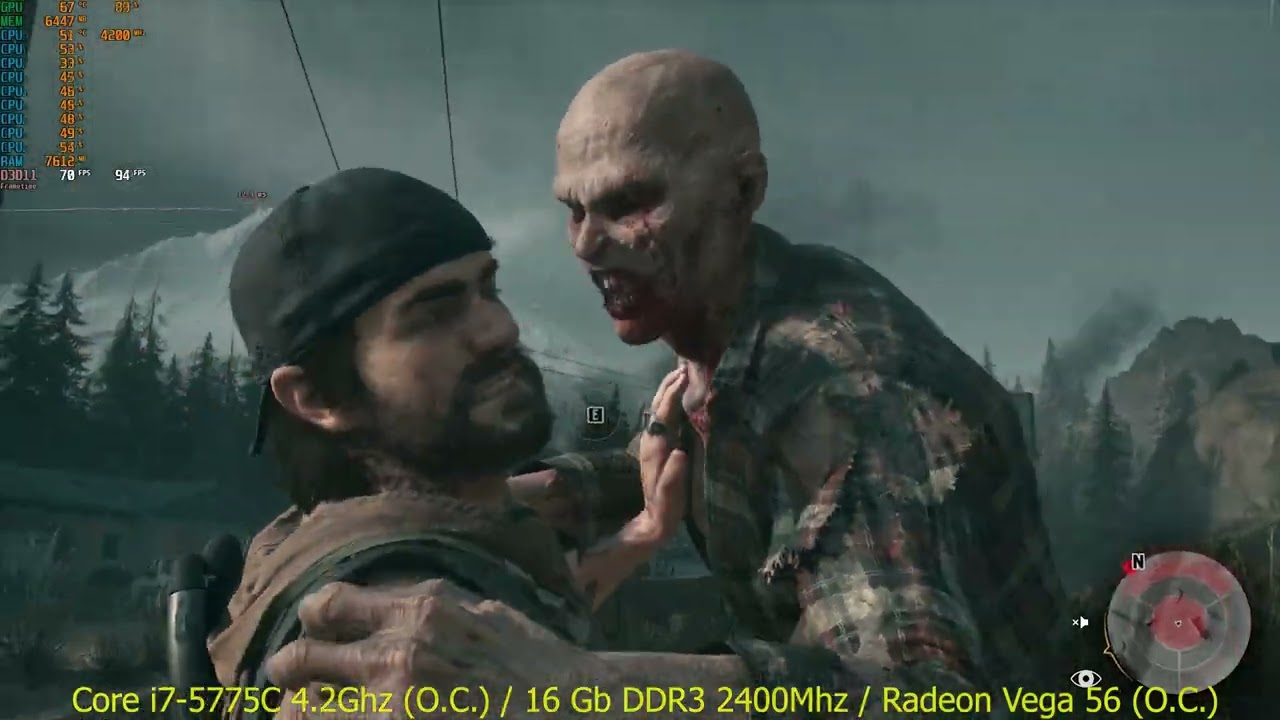 Тест Days Gone 2021 / i7-5775C 4.2Ghz / 16 Gb DDR3 2400Mhz / Radeon Vega 56 (O.C.)