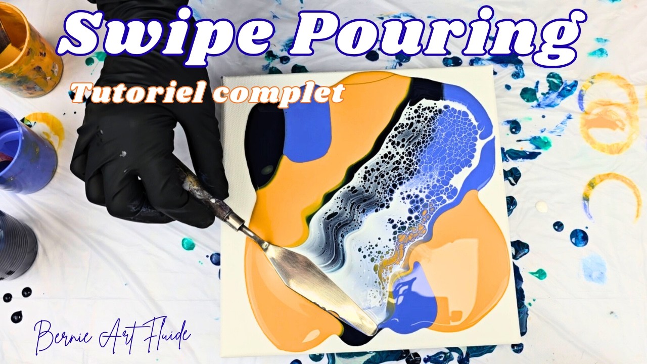 Comment réussir un swipe pouring avec le vernis colle #acryliquepouring