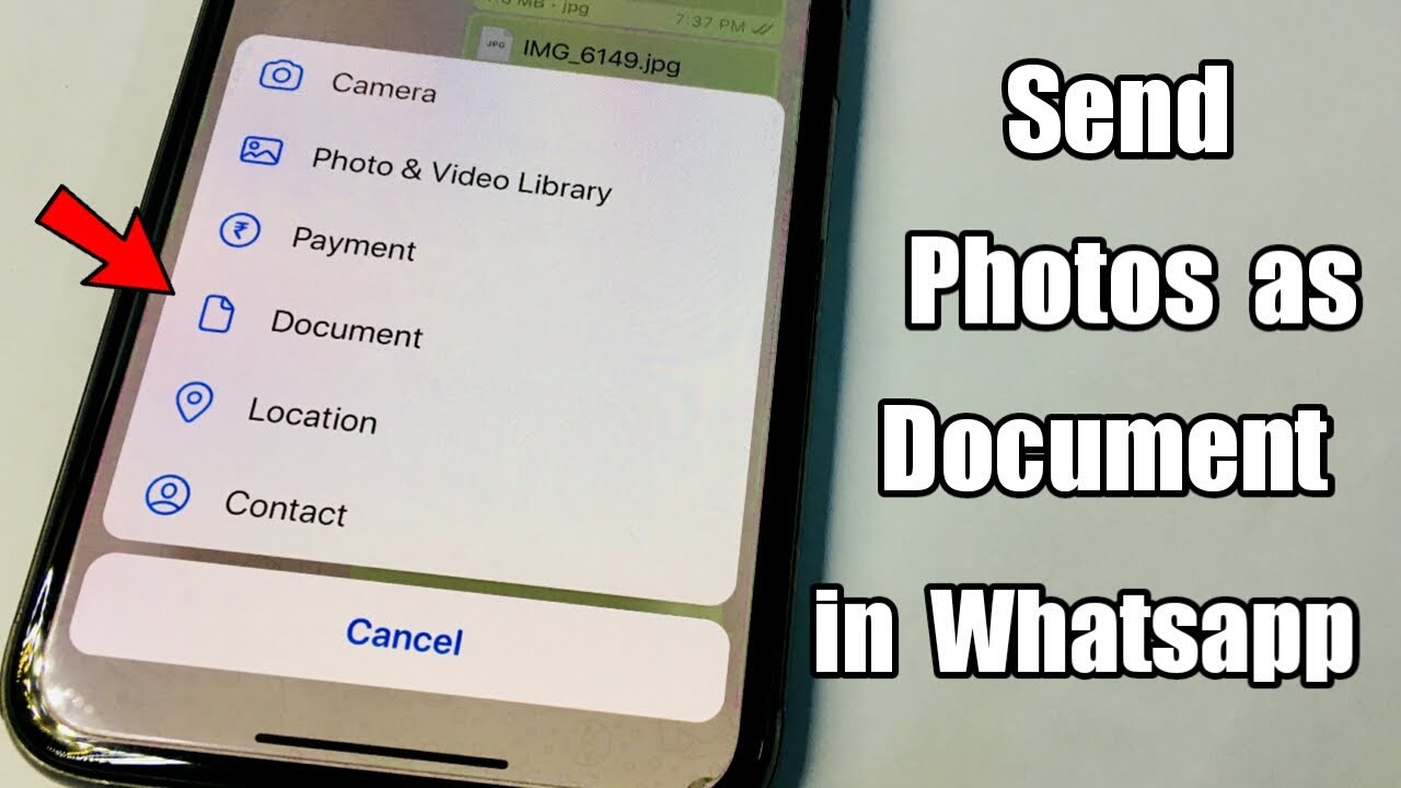 Send Photos as Document on Whatsapp in Iphone