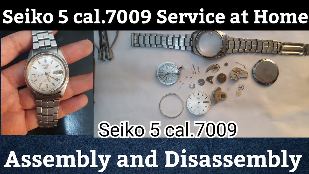 Seiko 5 cal.7009 Service Watch Assembly and Disassembly tutorial at Home