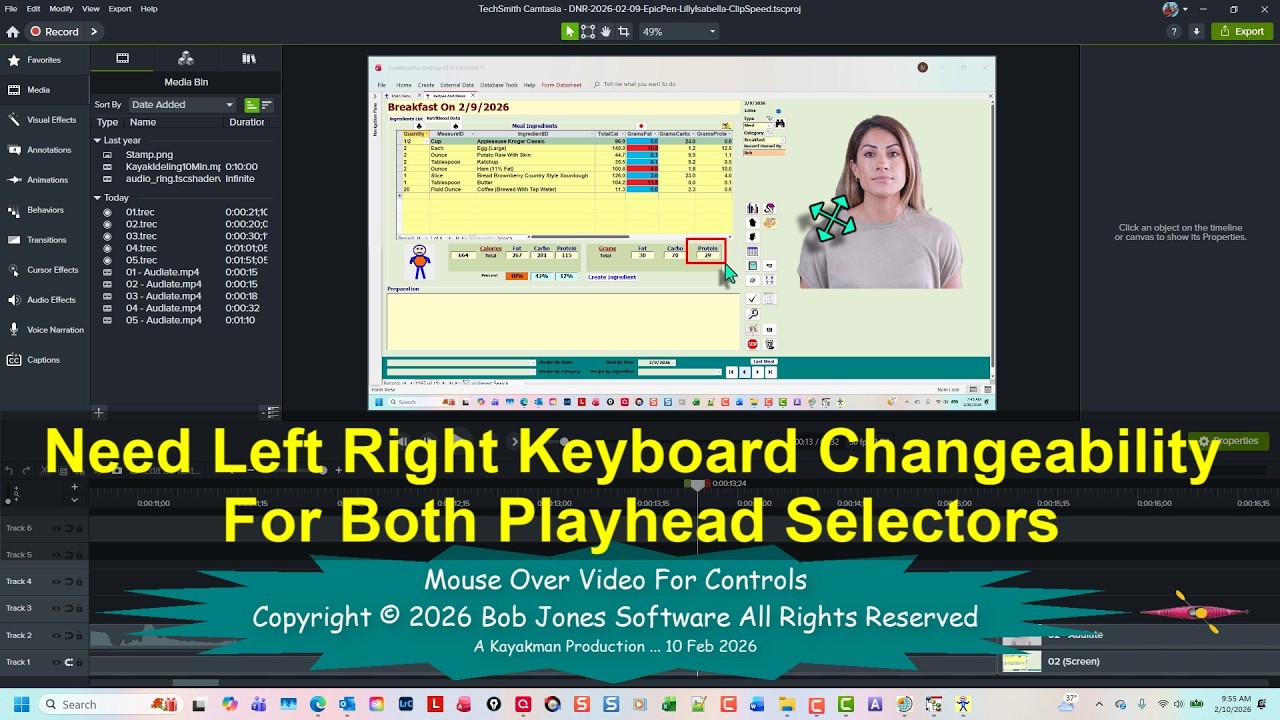 Camtasia Feature Request   Left Right Keyboard Changeability For Both Playhead Selectors 2026 02 10