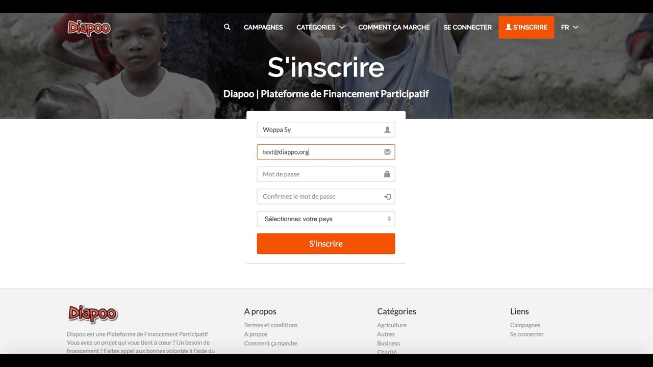 Comment s'inscription sur Diapoo.org -  How to register on Diapoo.org