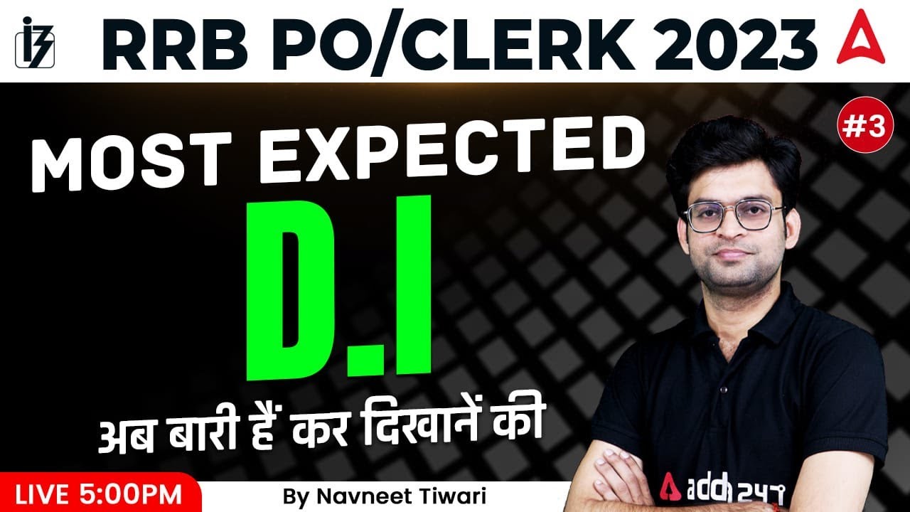 RRB PO/ Clerk 2023 | Most Expected DI (Data Interpretation) | Maths by Navneet Tiwari