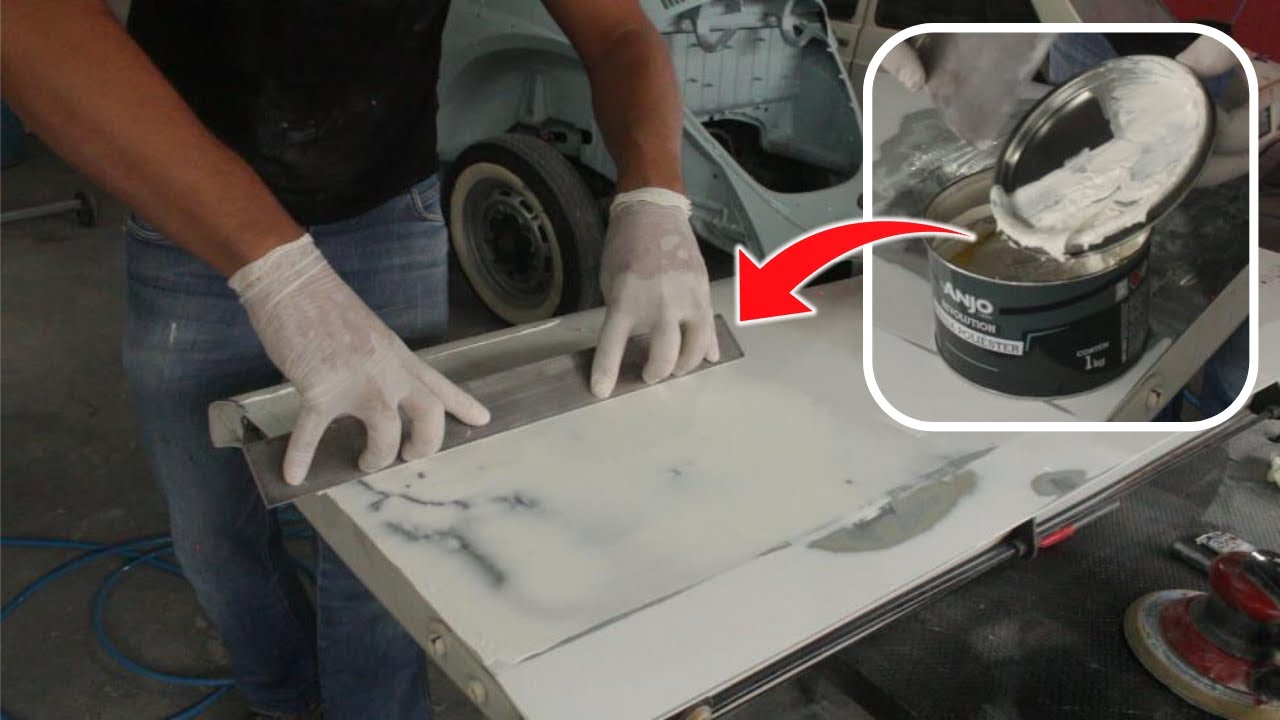 APRENDA TUDO sobre aplicação de massa no carro com REGUA e lixamento de massa grande