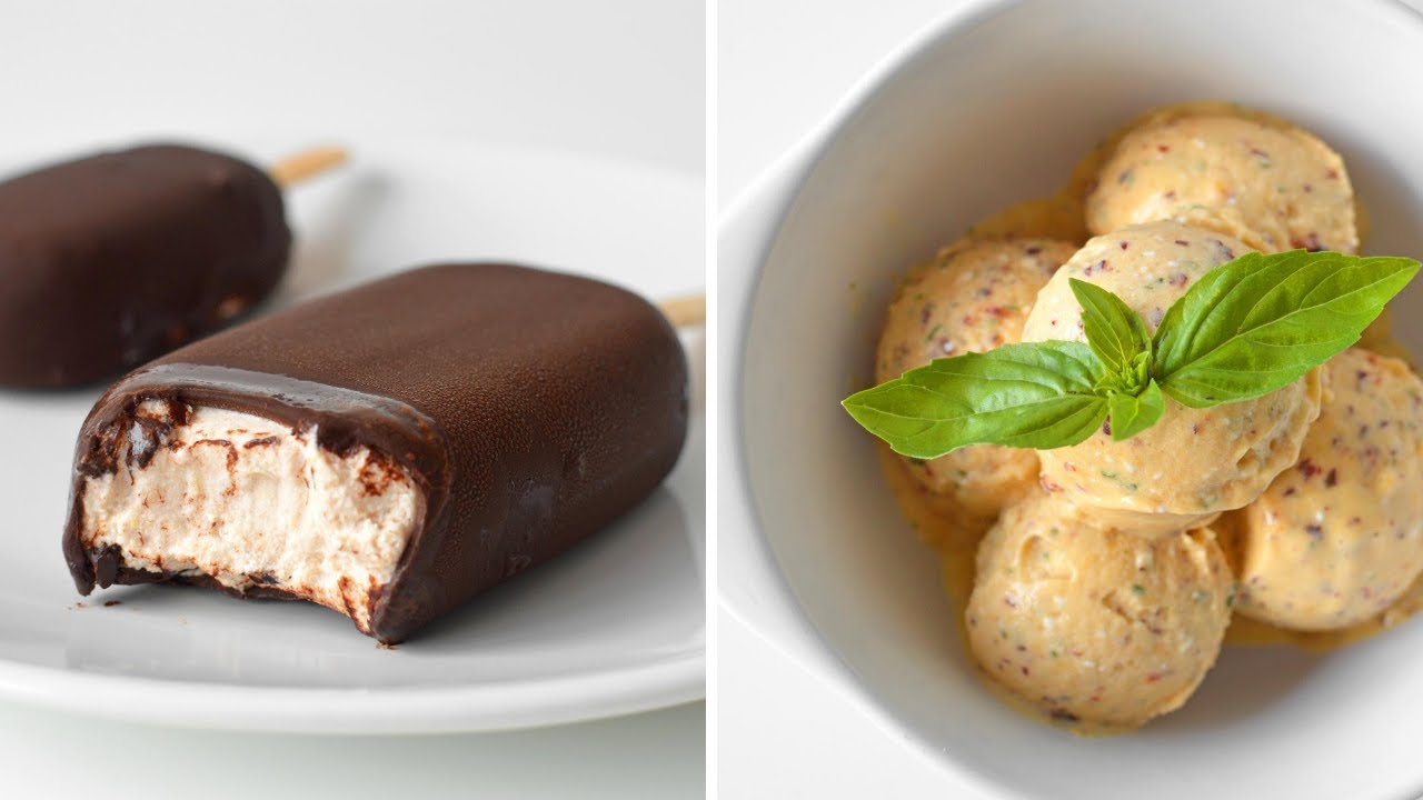 4 HELADOS SALUDABLES Y FÁCILES (sin azúcar) I Magnum casero con 4 ingredientes!!