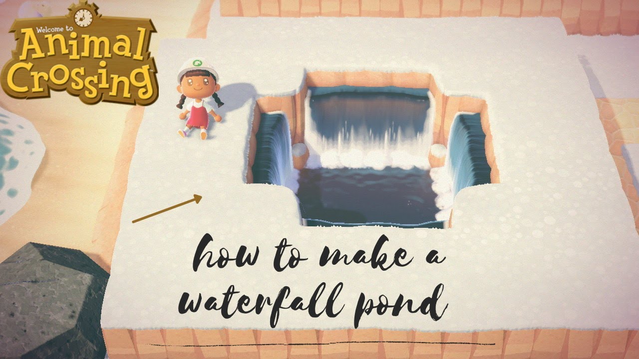 TUTORIAL ON HOW TO MAKE A WATERFALL POND~~) Animal Crossing New Horizons:)