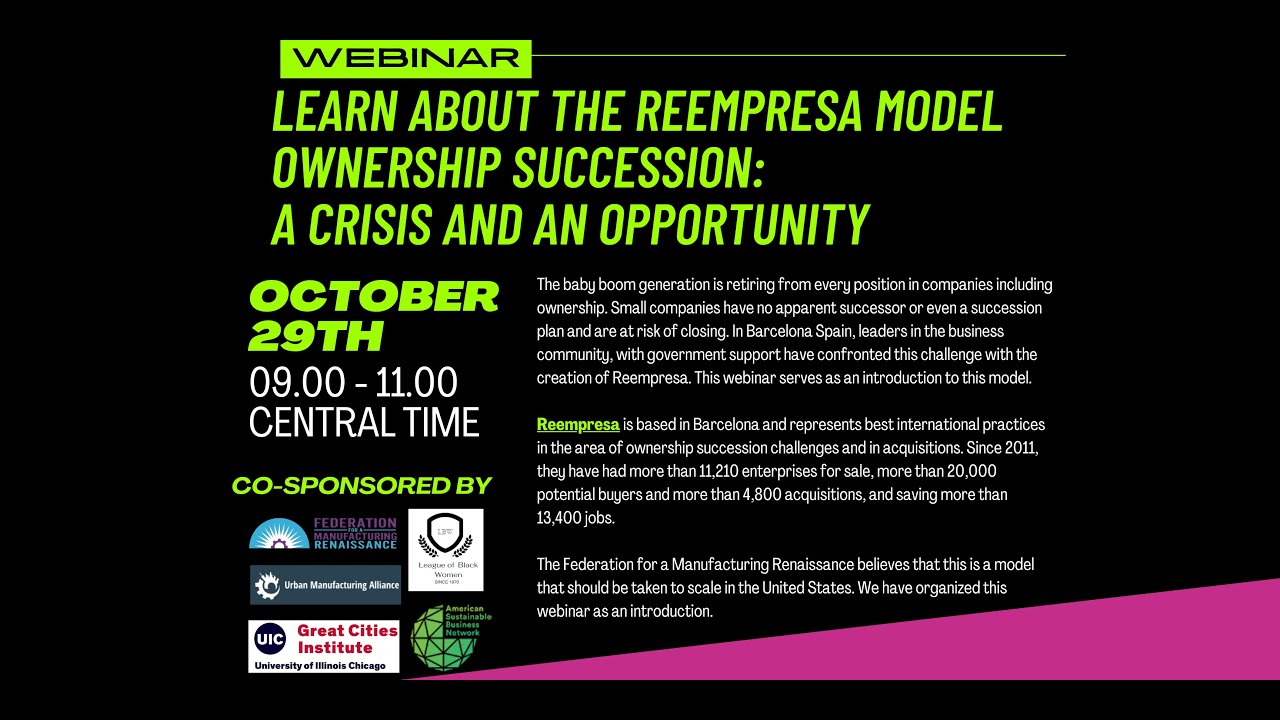Learn about the Reempresa Model - Ownership Succession: A Crisis and An Opportunity