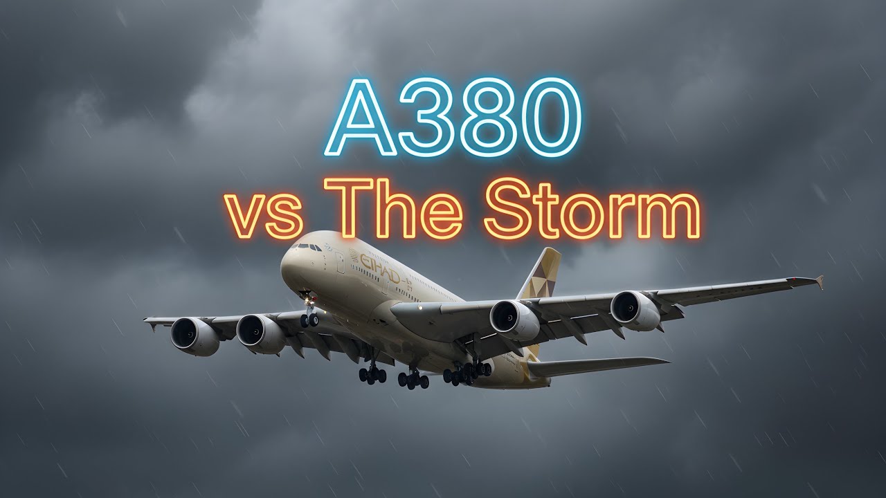 Эпическая посадка A380 при боковом ветре в Хитроу