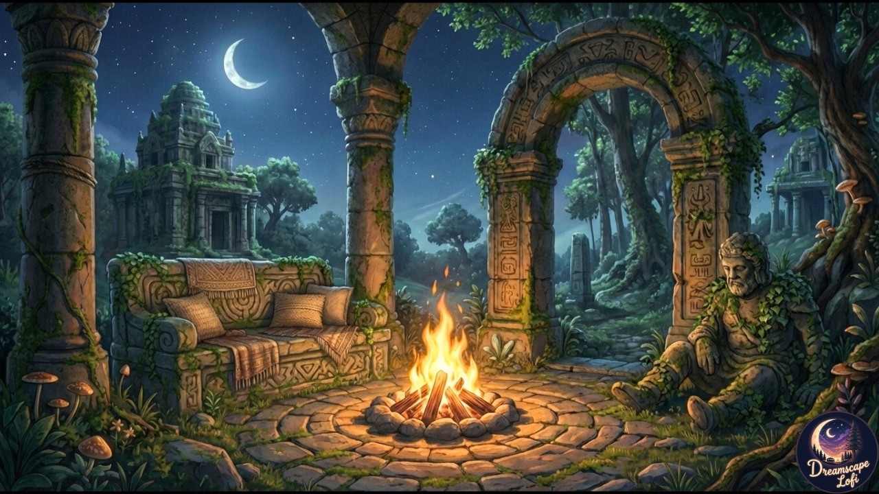 midnight at the lost temple 🌙 mystical fantasy lofi mix [beats to sleep/study]