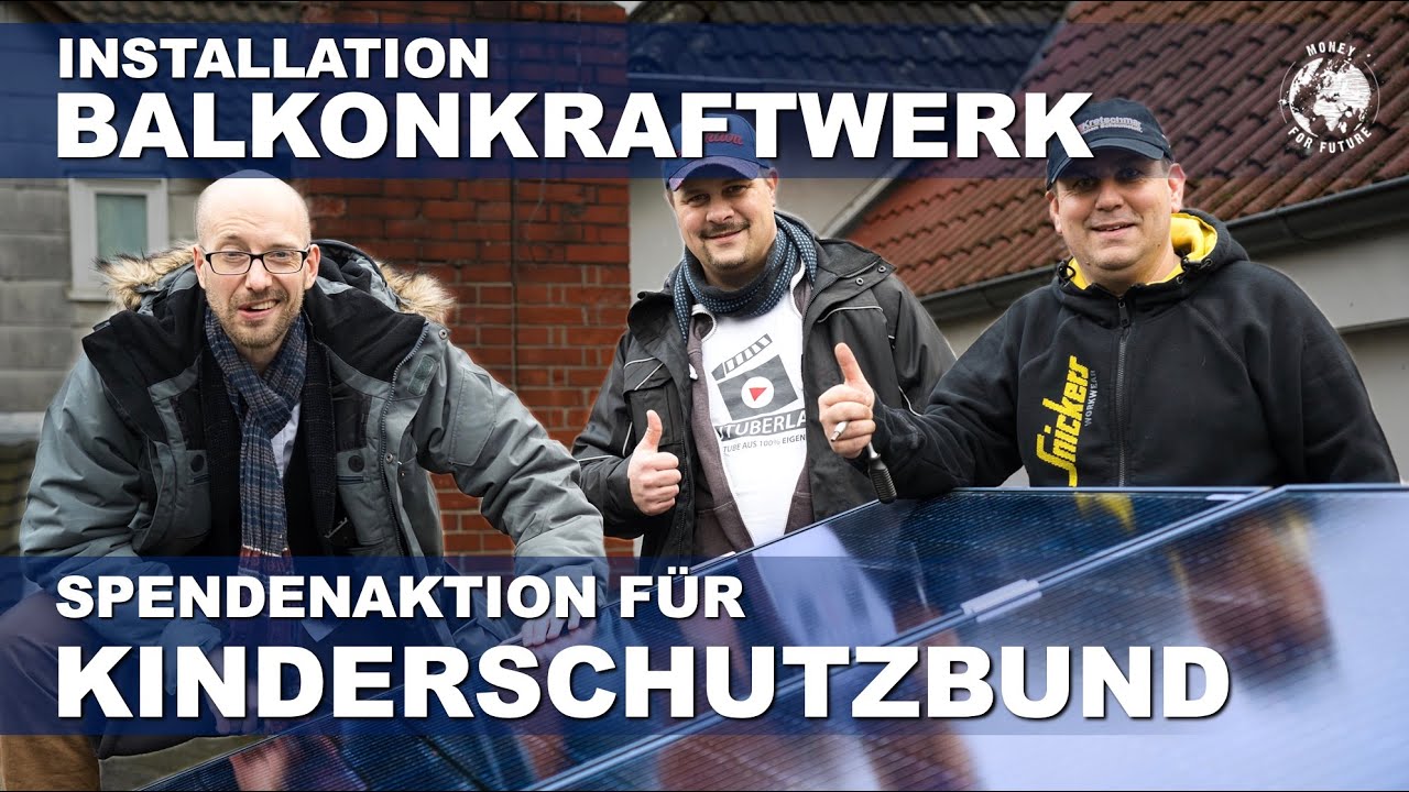 Balkonkraftwerk installieren! Aufdach-Solaranlage Montage! Balkonmodul Kinderschutzbund Burgdorf!