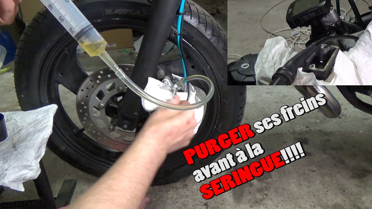 Purger ses freins avant moto rapidement à la seringue avantages / inconvénients