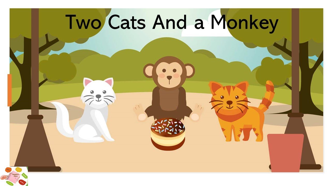 Two Cats And a Monkey | Deepthi's Diary | Short Story for Kids | Bedtime Stories for Kids in English