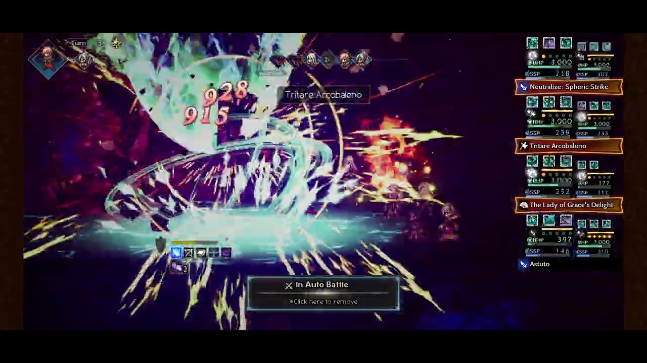 2025 Octopath Travelller CotC AUTO BATTLE feat. Tiziano Kainé Combo first OUMA farming