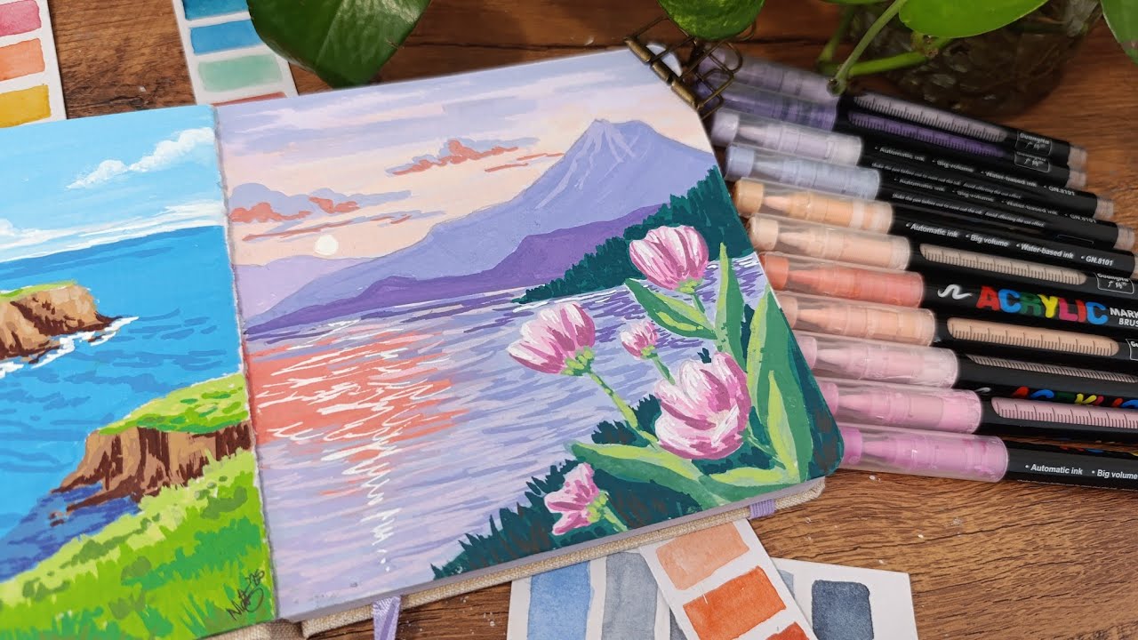 Acrylic Markers Landscape | Cozy Art