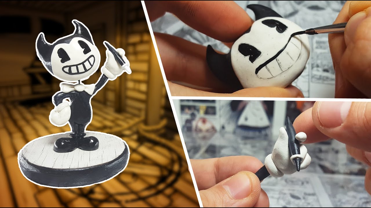 How to make BENDY from the game BATIM ⚫⚪⚫ Polymer Clay Tutorial ⚫⚪⚫