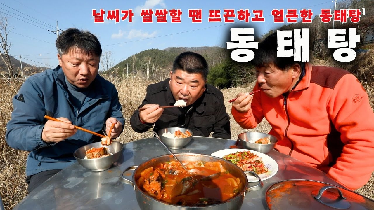 [시골먹방] 쌀쌀할 땐 얼큰하고 뜨끈한 동태탕과 고모님댁 김장김치 먹방 [Stew made with frozen pollack] MUKBANG/EATING SHOW