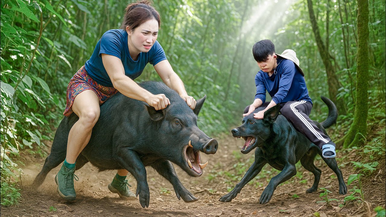 Part 2 - How Did The Smart Dog Help Ly Thi Hoa Hunt A Giant Wild Boar That Was Trapped?