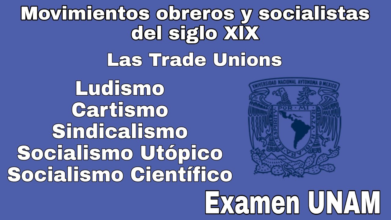 Movimientos obreros: ludismo, cartismo y sindicalismo | ¿Qué es el ludismo? | Preguntas examen UNAM