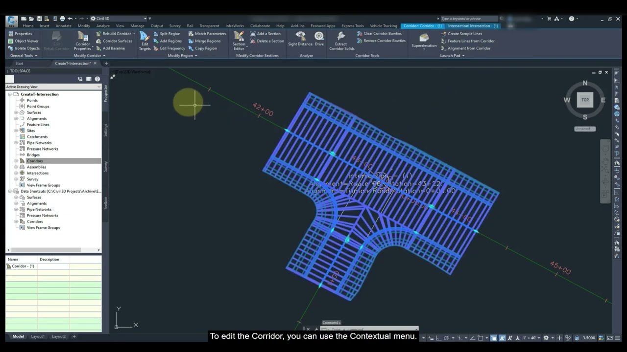 Revise or Edit T Intersection in Civil 3d! (Intersection Design Course) #civil3d #grading #design