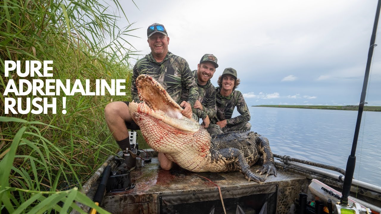 GIANT 12 Foot Gator on Lake Okeechobee! Hunting Swamp Lizards in South Florida
