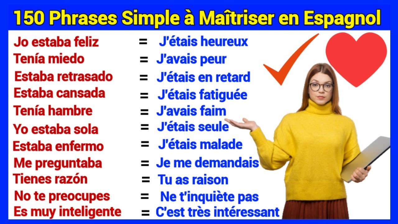 150 PHRASES de Base Pour Apprendre l'Espagnol.| 150 Frases básicas para aprender español