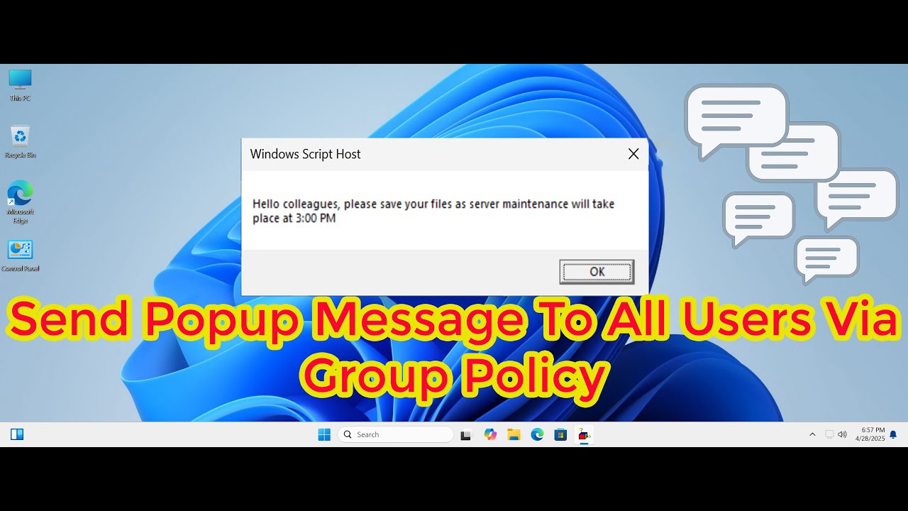 How to Send a Popup Message to All Domain Users Using Group Policy on Windows Server 2022