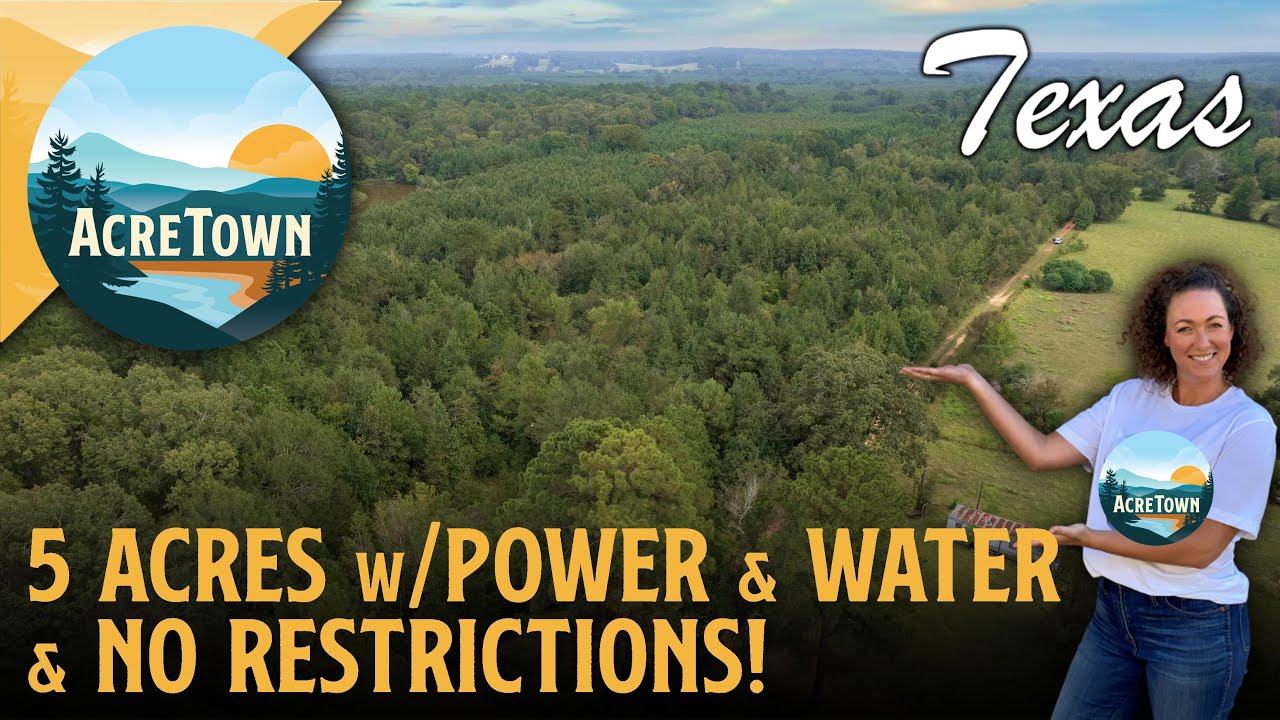 Texas Land for Sale near Crockett | 5.2 acres | Power & Water | Gated | Shed | No Restrictions!