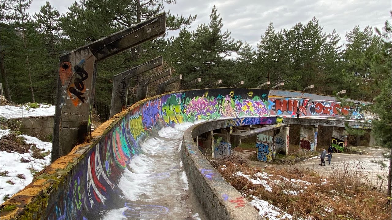 Abandoned Bobsleigh and Luge Track part.2 4K Sarajevo Winter Olympic 1984 #shorts