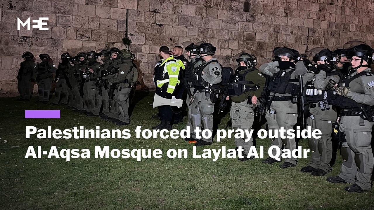 Palestinians pray outside of Al-Aqsa walls as Israel maintains ban on entry to mosque during Ramadan