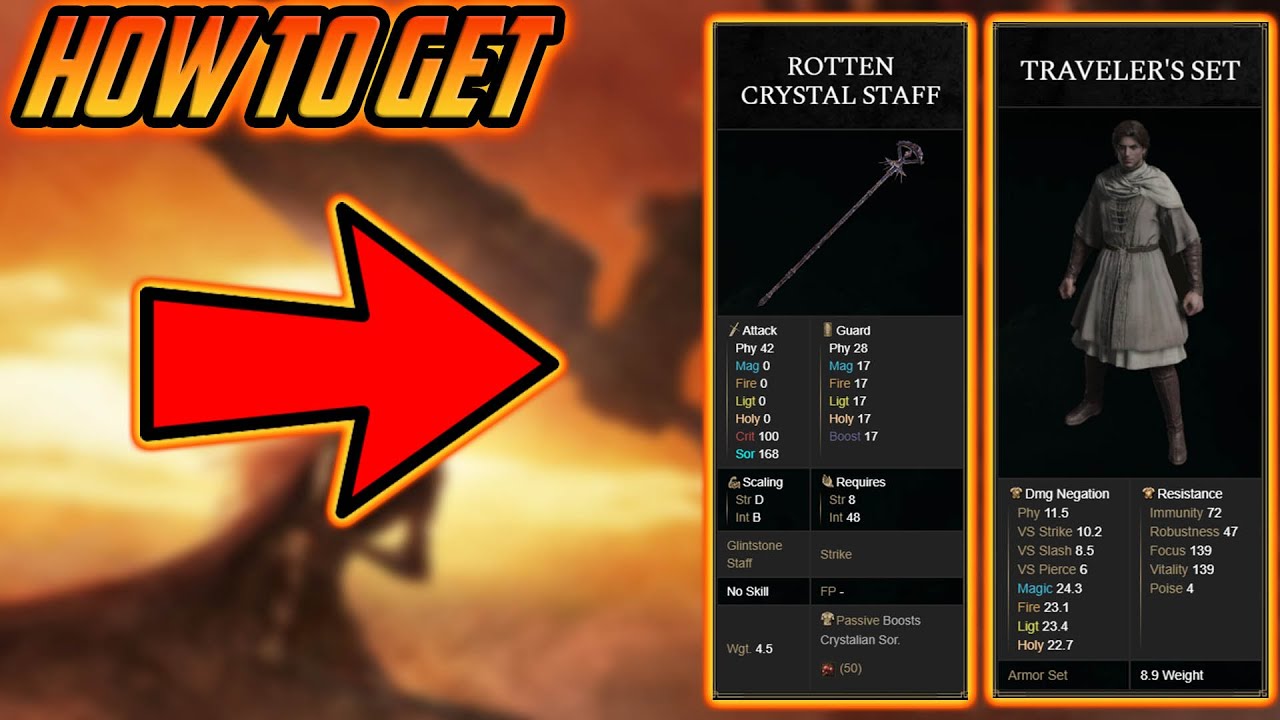 Elden Ring How To Get Rotten Crystal Staff And Traveler's Armor set