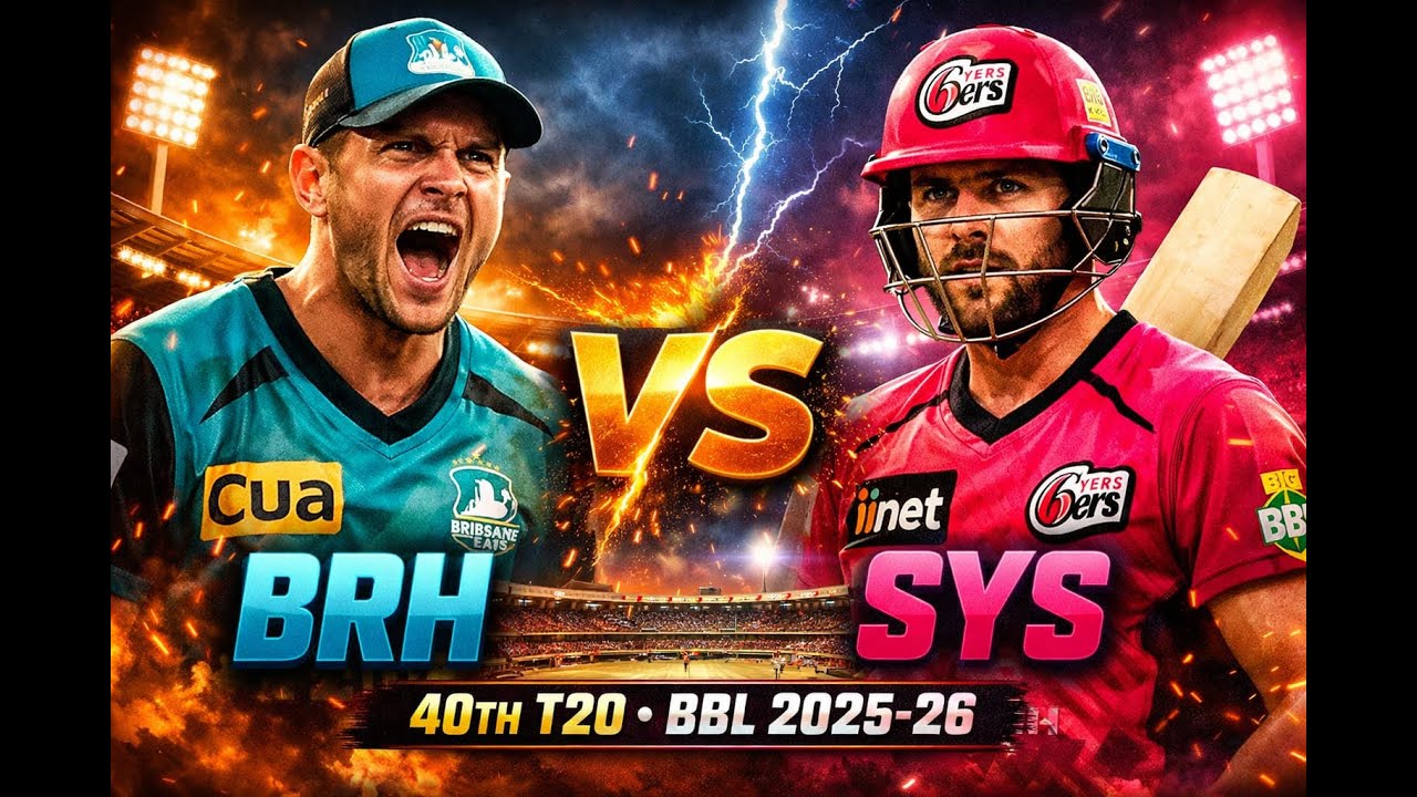 Live Brisbane Heat Vs Sydney Sixers 40th T20 