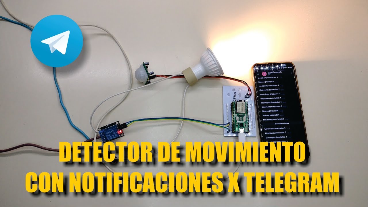 ✅Detector de movimiento con luz, esp32 y notificaciones por telegram 💬