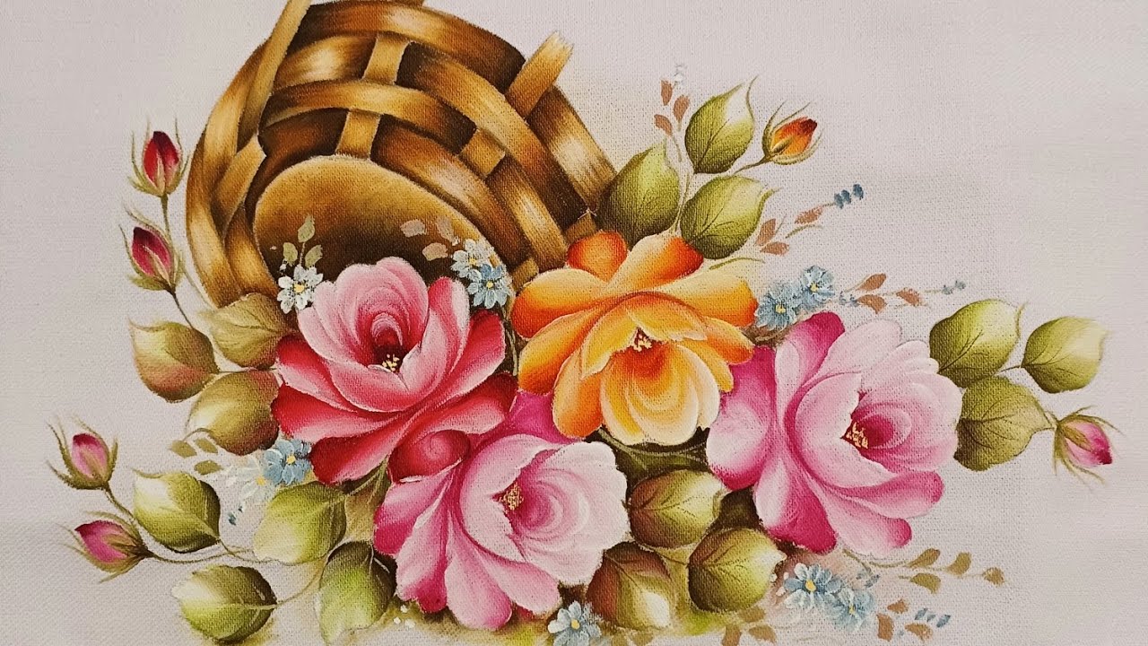 COMO PINTAR ROSAS NO CESTO !