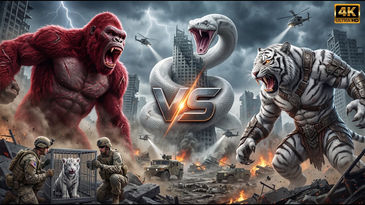 Он сражался со всем миром, чтобы защитить своего ребёнка 🐅🔥 | Кинг-Конг против Белого Тигра 🦍