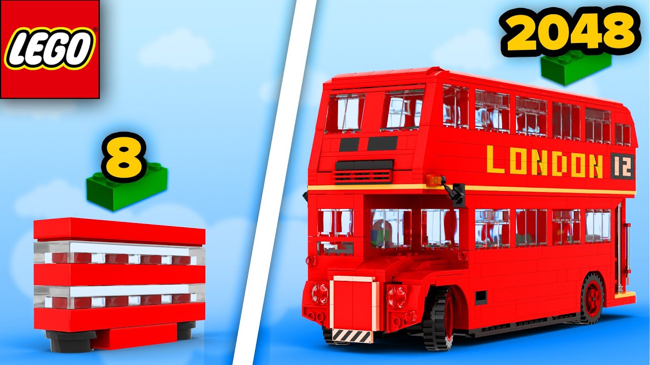 LEGO DOUBLE-DECKER BUS From 8 to 2048 Parts | Comparison