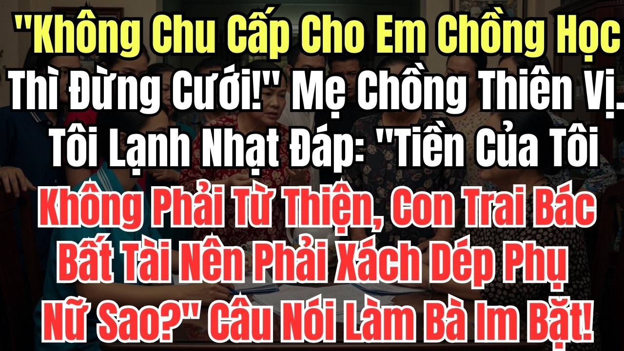 Không Chu Cấp Cho Em Chồng Học Thì Đừng Cưới! – Mẹ Chồng Thiên Vị  Tôi Lạnh Nhạt Đáp Tiền Của Tôi Kh